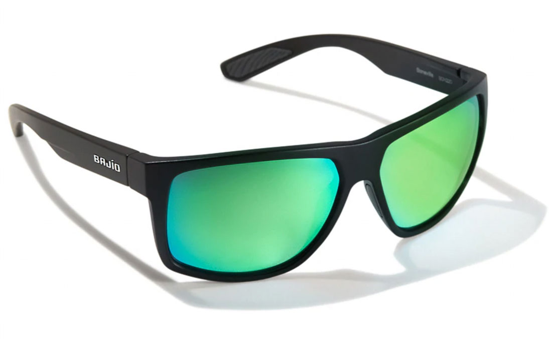 Bajio Lunettes polarisantes Boneville - Black Matte (Green Mirror Glass)