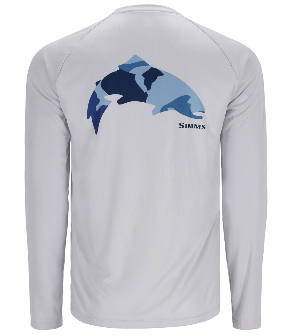 Simms Tech Tee Tee à manches longues Artist Series trout/sterling