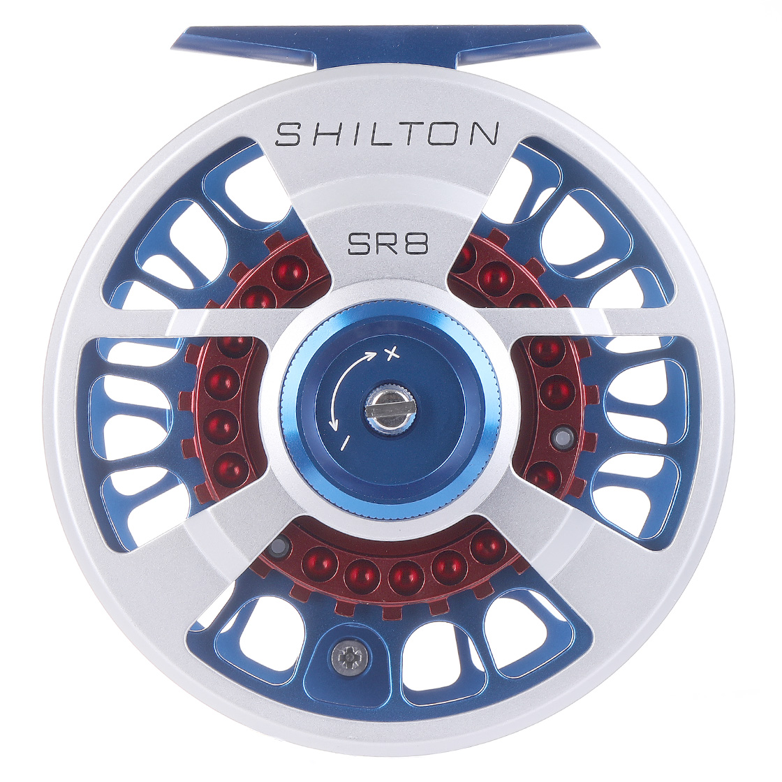 Shilton SR Series Custom Reel Titanium-Blue-Red moulinets de mouche