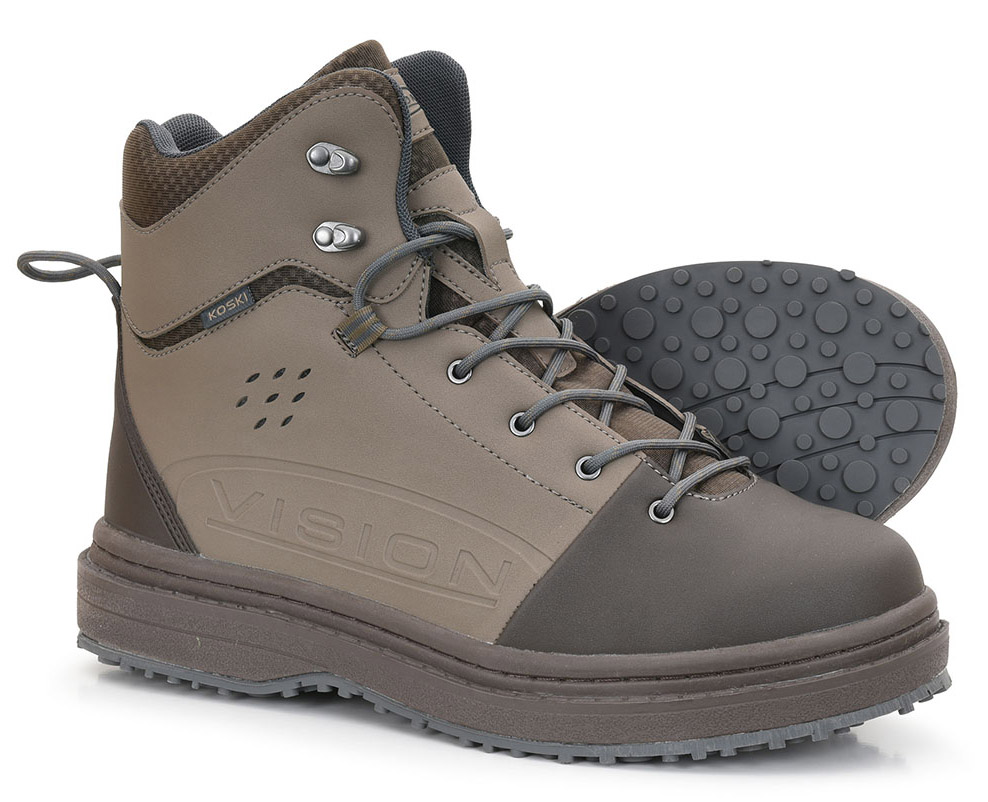 Vision Koski chaussures de wading avec semelle en caoutchouc