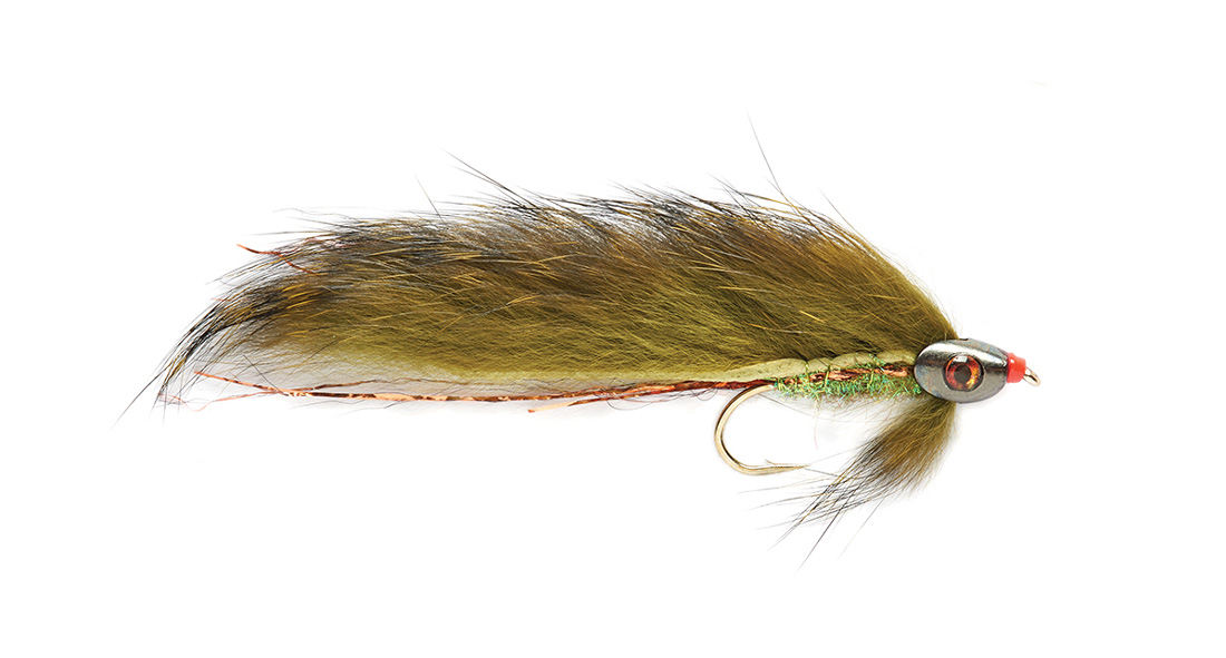 Fulling Mill Streamer - Olive Zonker Skullhead