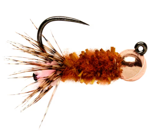 Nymphes Fulling Mill - Chewing Gum Cased Caddis Pink Barbless