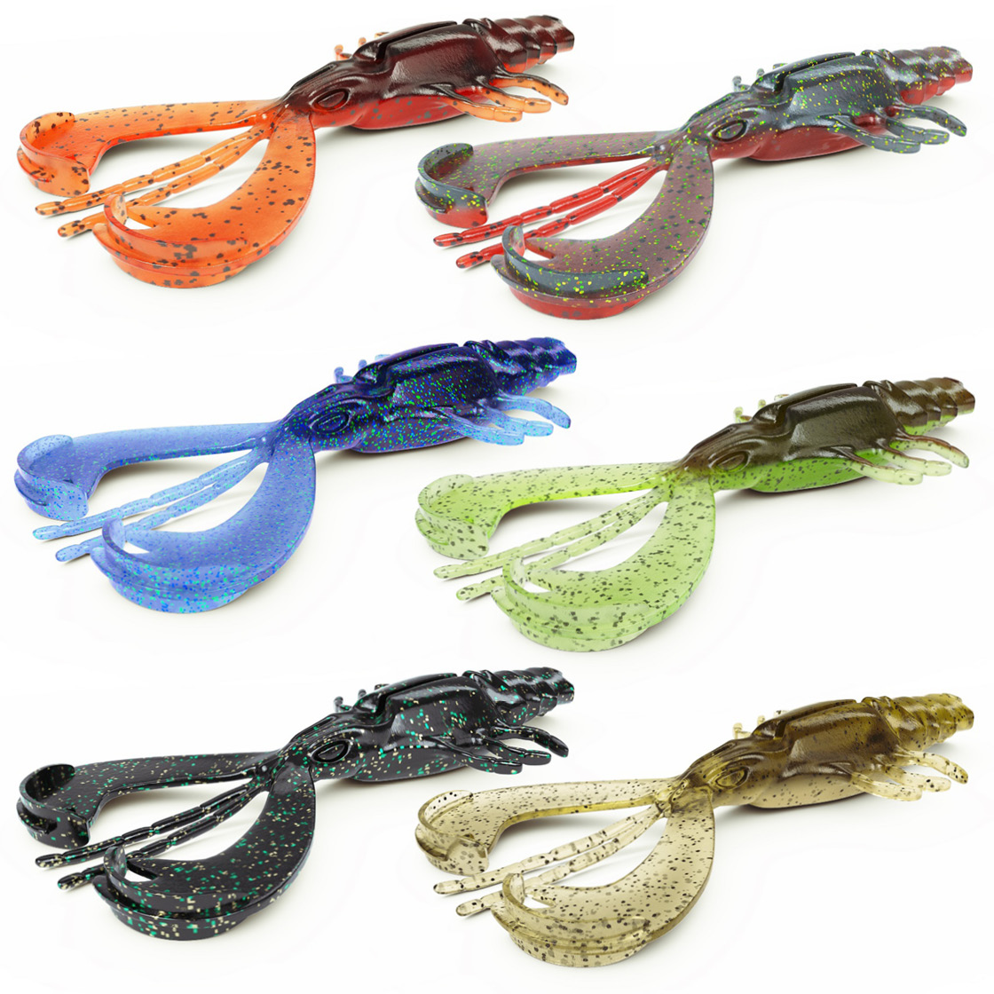 Nays CRW 35 Crabe en caoutchouc 8,9 cm 6er Set