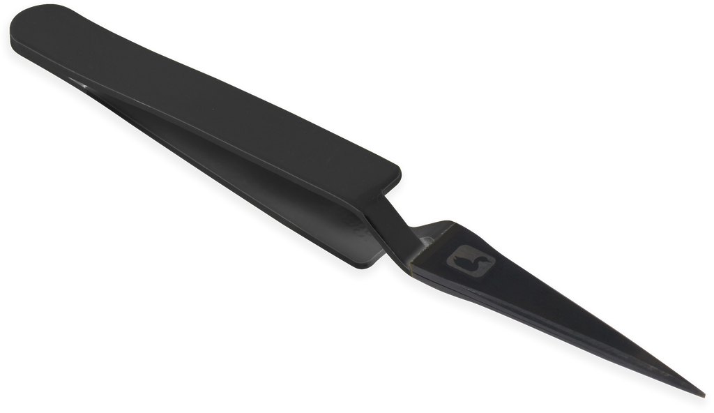 Loon Mini Straight D-Loop Tweezer - Black - Pinces fines - droites