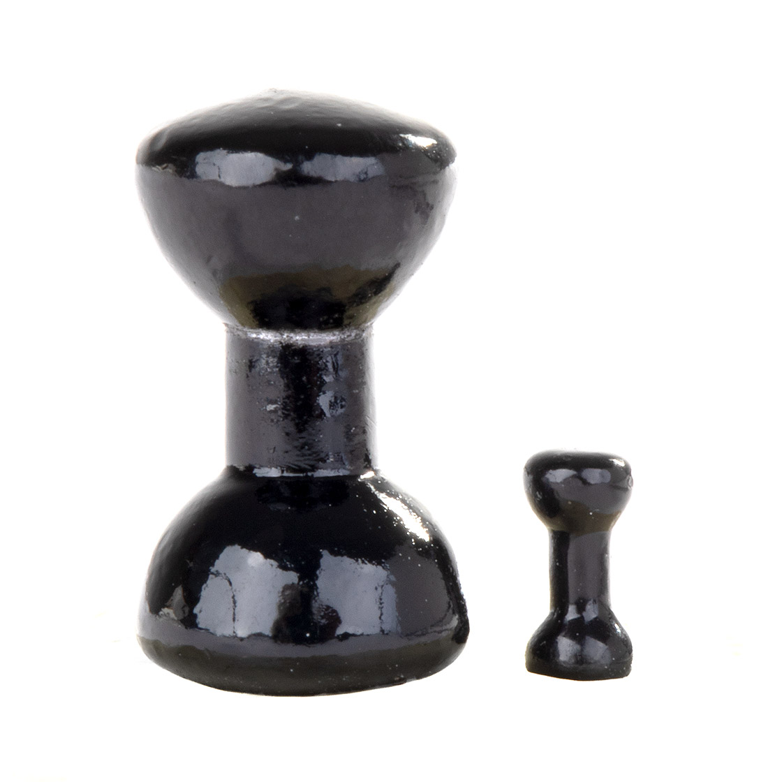 Hareline Black Painted Lead Dumbbell Eyes en "dumbbell" yeux