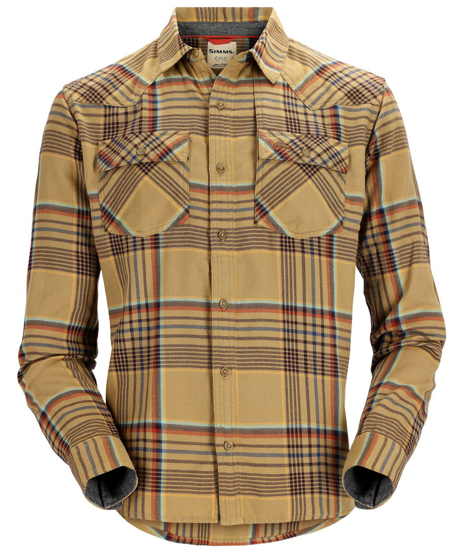 Simms Santee Flannel Shirt chemise camel/navy/clay neo plaid