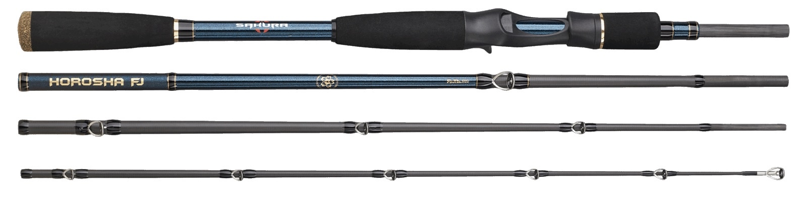 SAKURA HOROSHA FJ CASTING HOC Canne de voyage baitcast en 4 brins avec Fuji Components