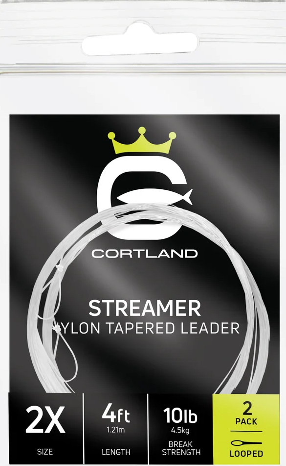 Cortland Streamer Tapered Leader Bas de ligne court 4 ft. 2er Pack