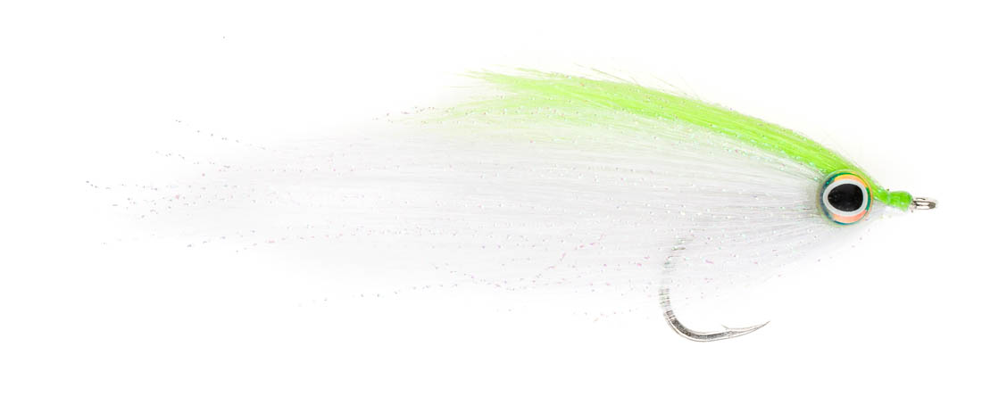 Fishient H2O Mouche d'eau salée - Magnetic Minnow chartreuse & white