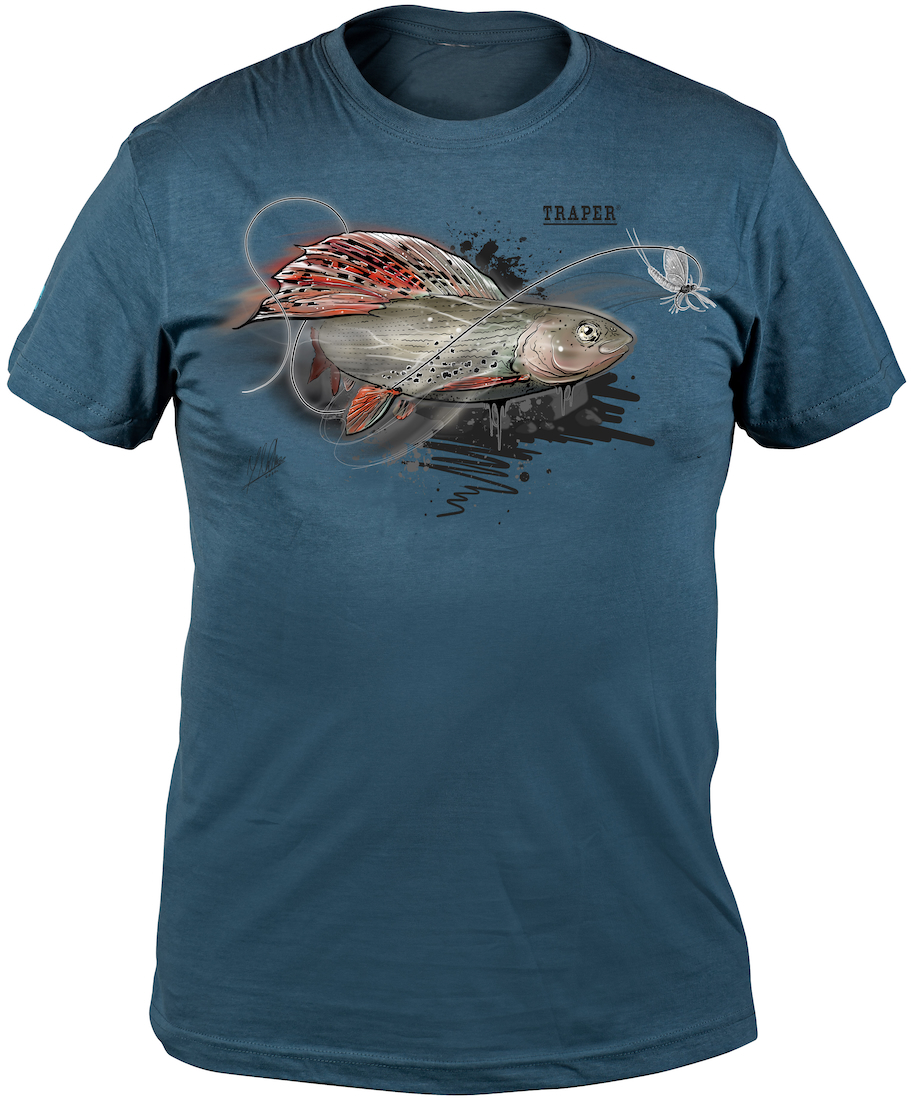 Traper Art T-shirt Grayling ombre commune denim