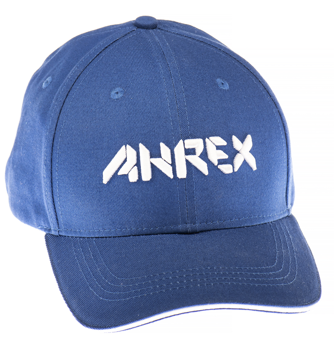 Ahrex Bold Script Cap casquette blanche sur bleu