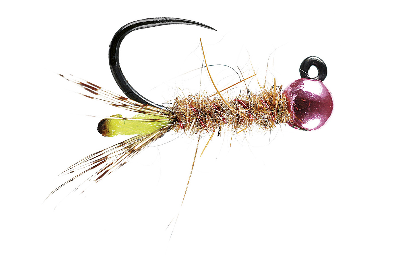 Soldarini Tungsten Jig Nymphes - Metallic Pink Bead Caddis