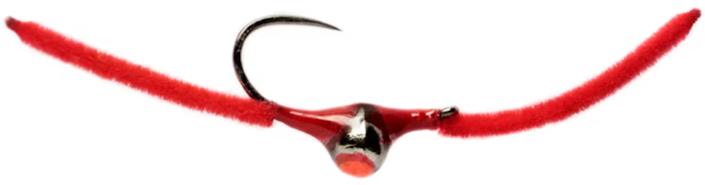 Fulling Mill Chenille Worm Rouge Grayling Aimant Barbless Nymphes