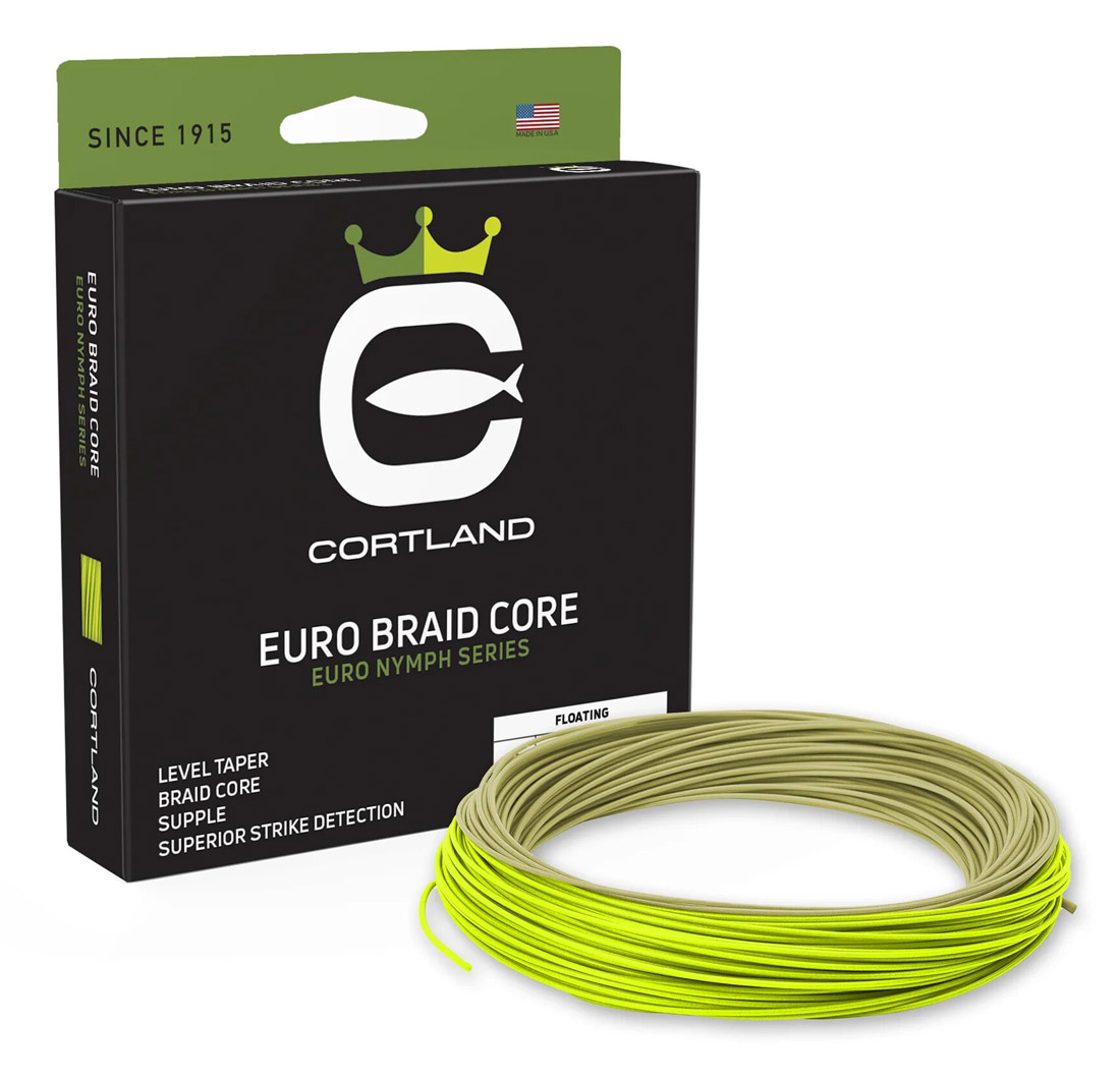Cortland Euro Nymph Flyline Braid Core .022'' - Level SageGreen/Chartreuse ligne à mouche