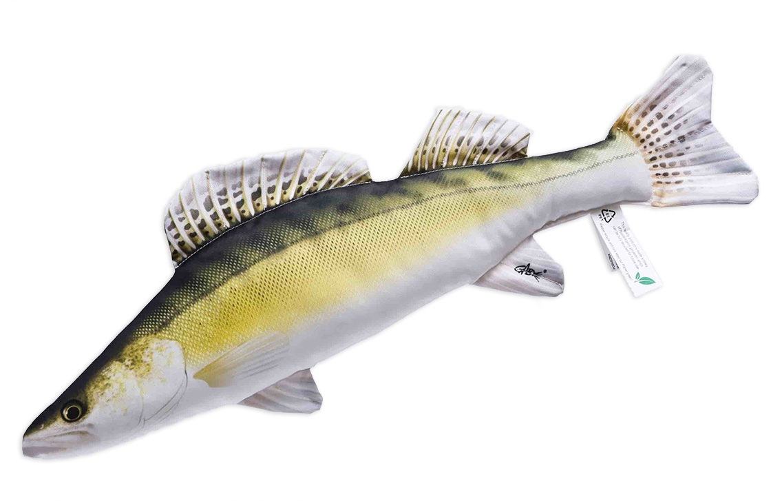 Coussin poisson doudou sandre 50cm