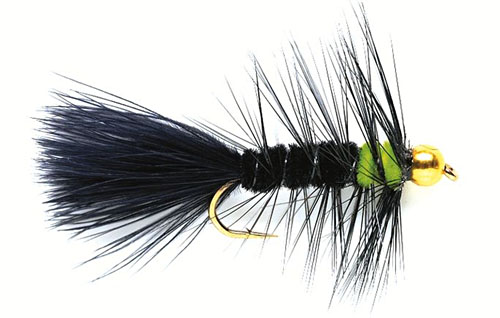 Fulling Mill Streamer - Golden Nugget Wooly Bugger noir vert