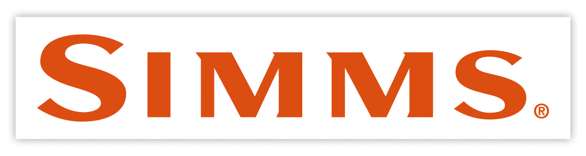 Simms logo orange sur fond blanc autocollant