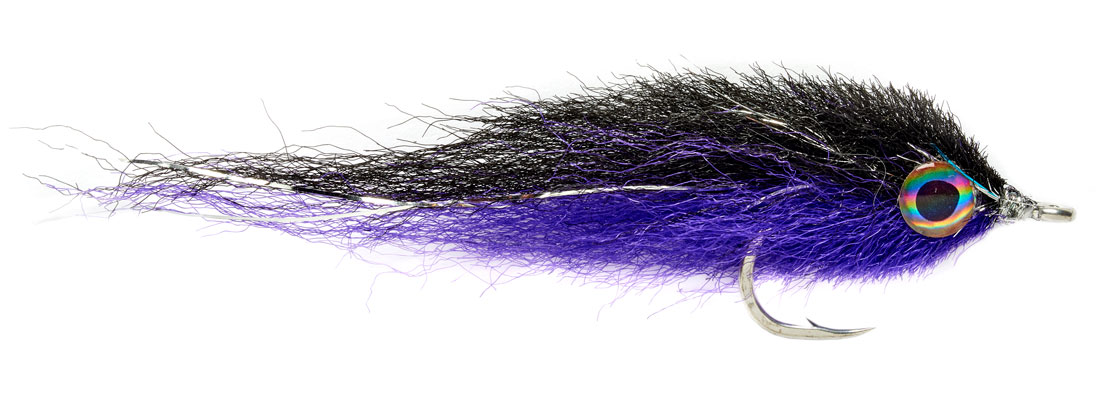 Fulling Mill Streamer - Salty Mullet noir & pourpre