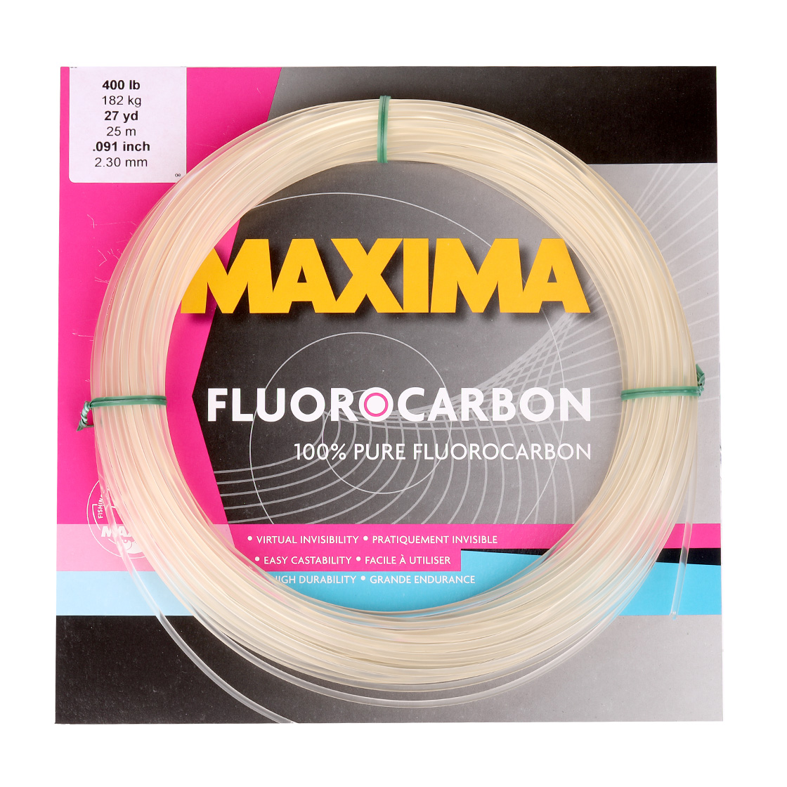 Maxima Fluorocarbon Tippet 25 m de bas de ligne invisible Coil