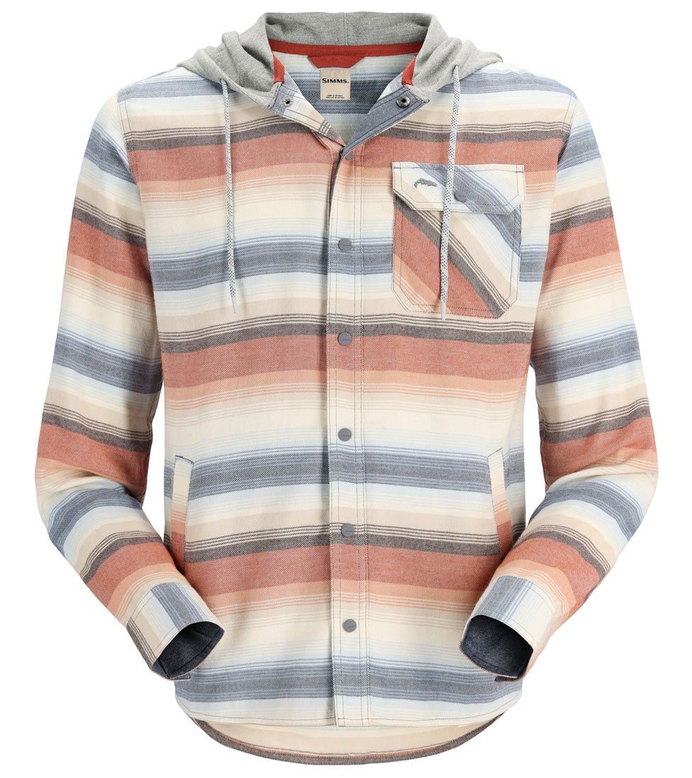 Simms Santee Flannel Hoody chemise multicolored stripes