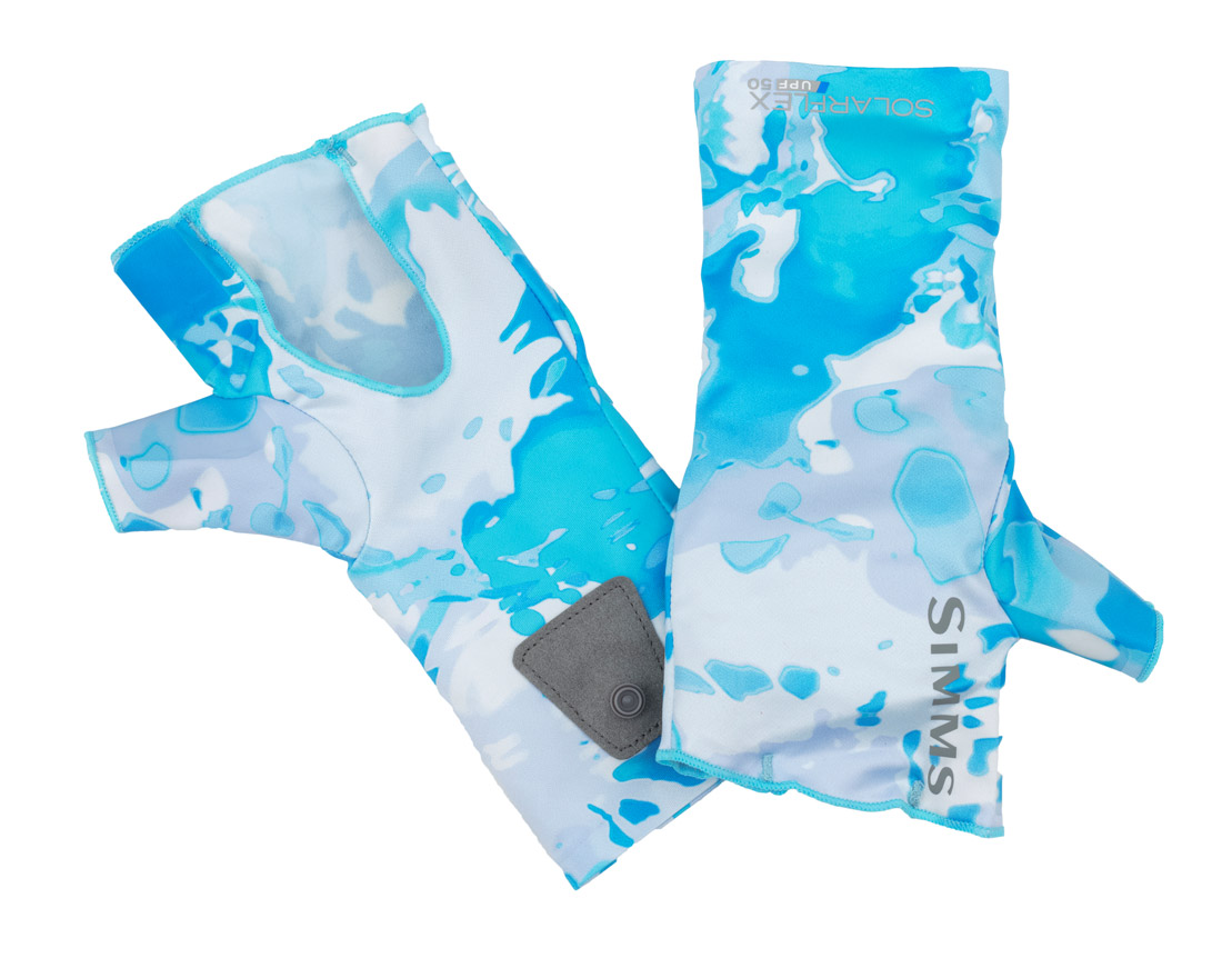 Simms Solarflex No-Finger Sunglove gants cloud camo blue