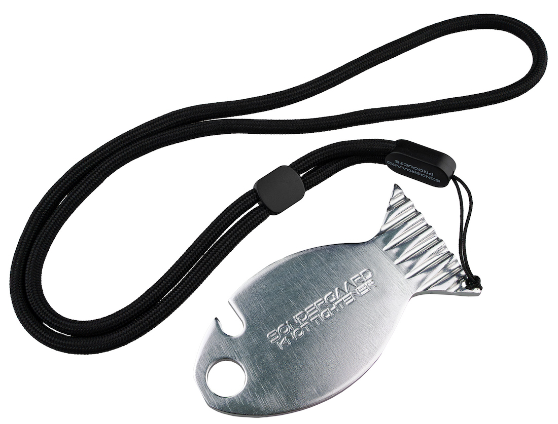Future Fly Knot Tightener Alu Silver avec Lanyard