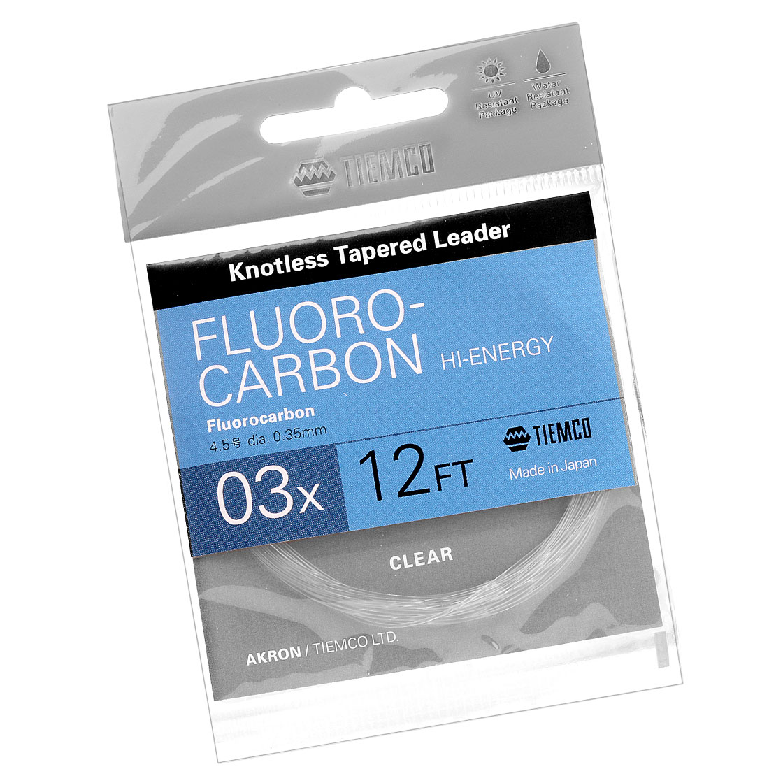 Tiemco TMC Akron bas de ligne conique Fluorocarbone 12 ft