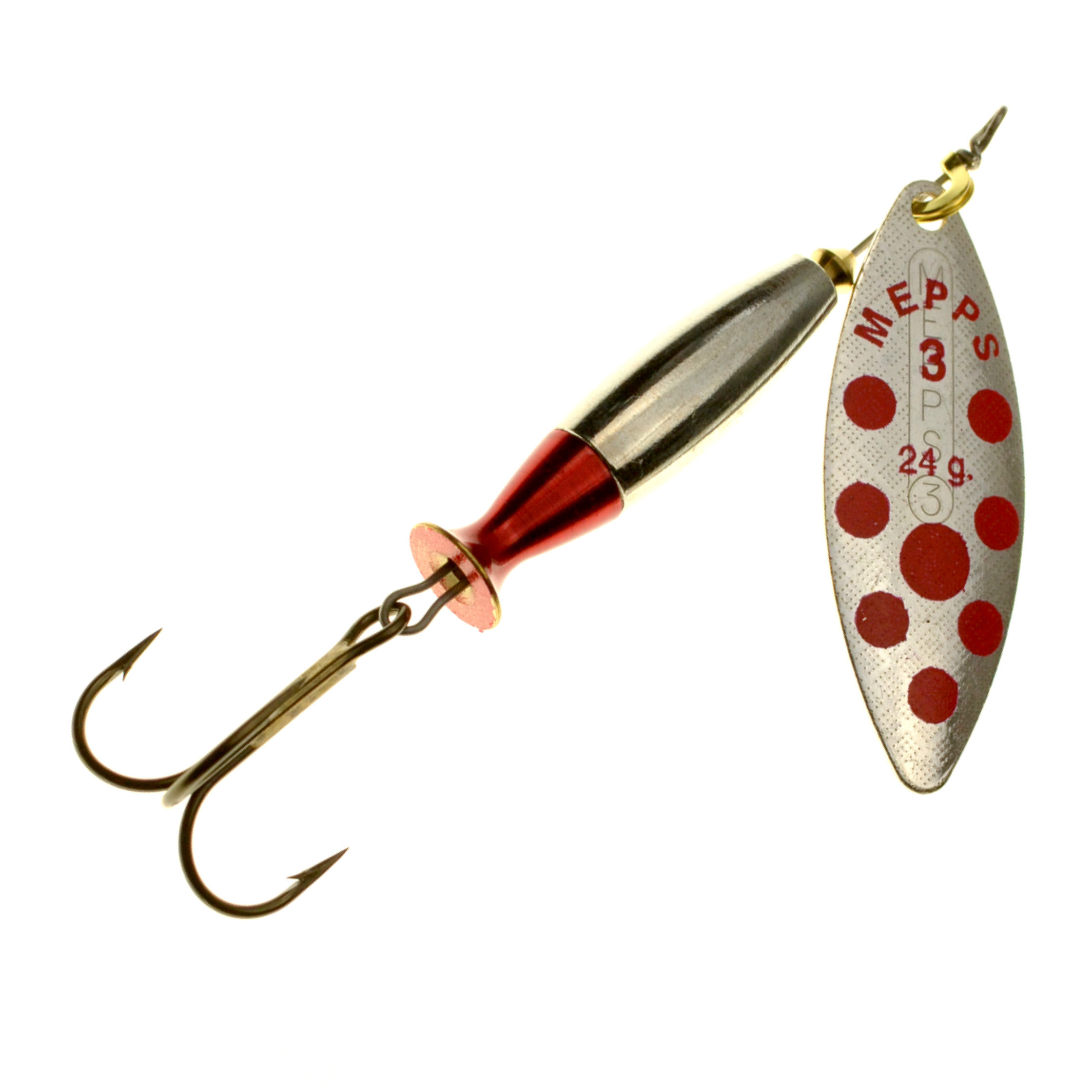 Mepps Aglia Longue Heavy Spinner argent/points rouges