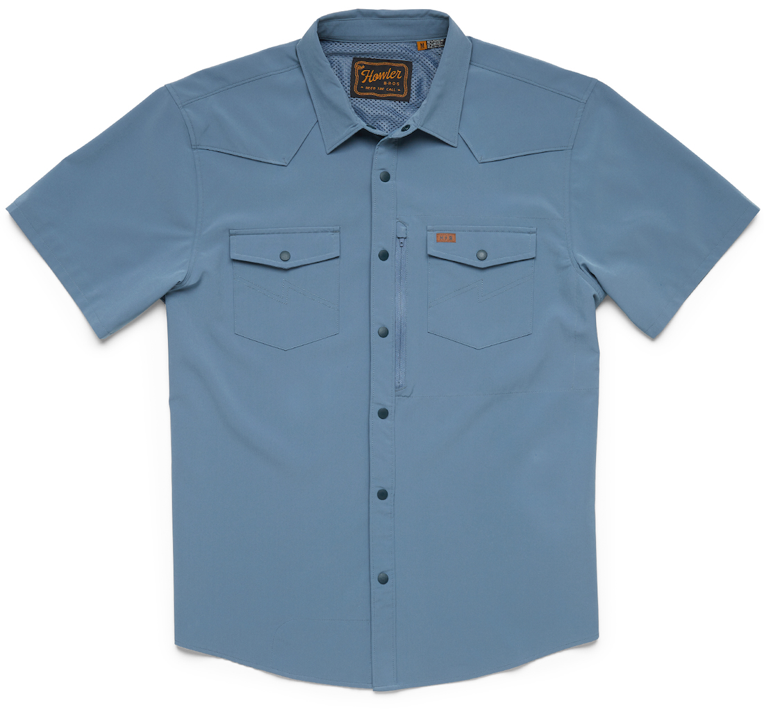 Howler Brothers Emerger Tech Sunshade Shirt manches courtes - berges blue Protection solaire