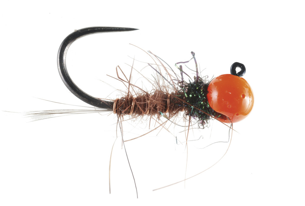 Soldarini Tungsten Jig Nymphes - Spectra 46 & Rusty Orange Bead