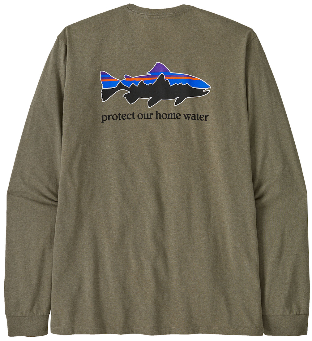 Patagonia M's L/S Home Water Trout Responsibili-Tee T-shirt manches longues RVGN - River Rock Green