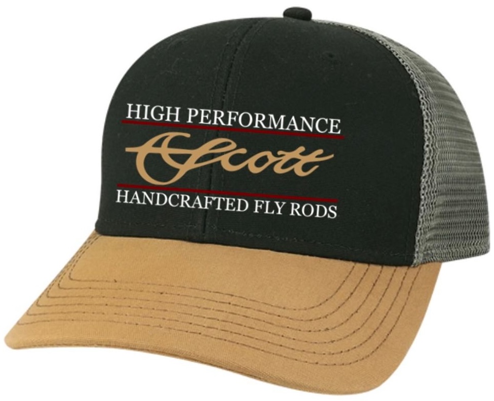 Scott Cap Noir Gris et Or Mesh Snap Back avec Logo Haute Performance