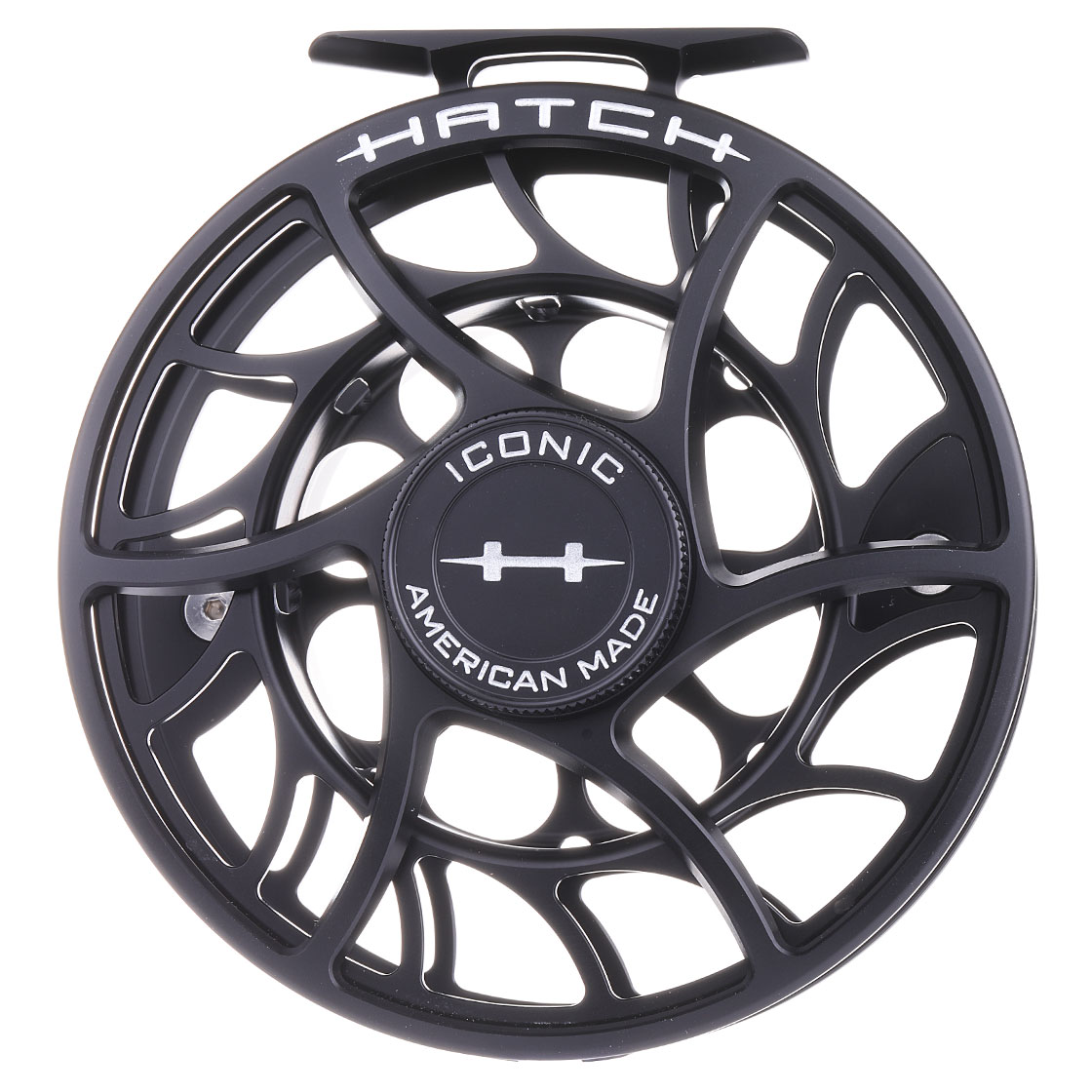 Hatch Iconic Fly Reel moulinets de mouche Large Arbor black/silver