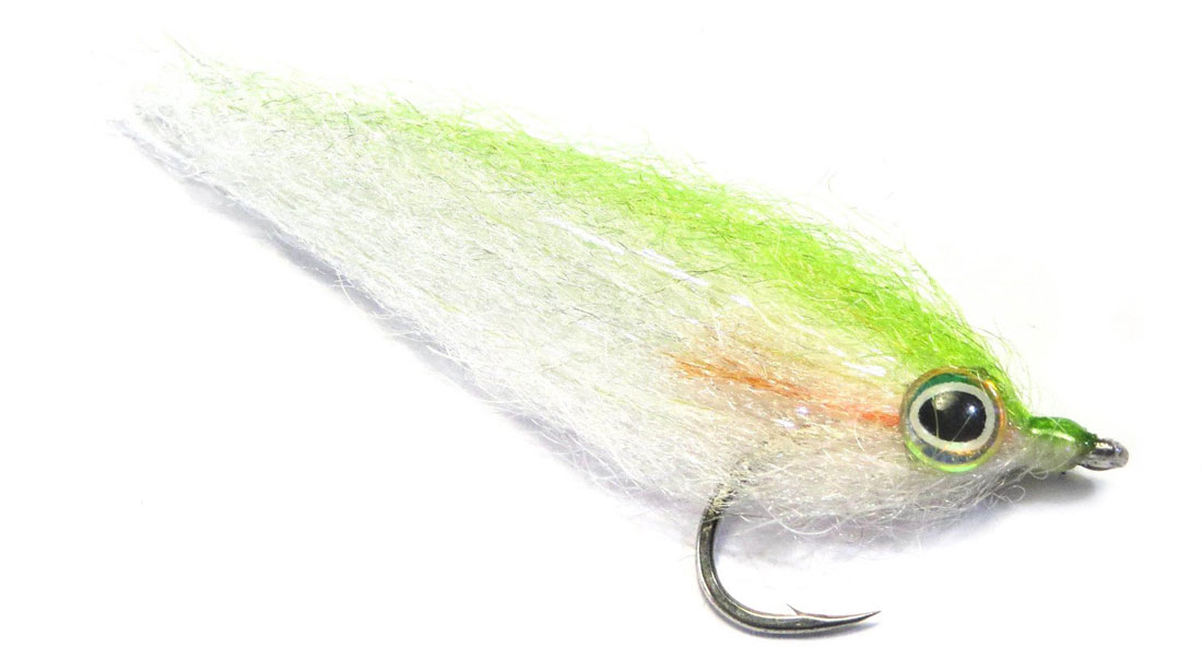 Fishient H2O Streamer - Mirror Image Bunker chartreuse & blanc