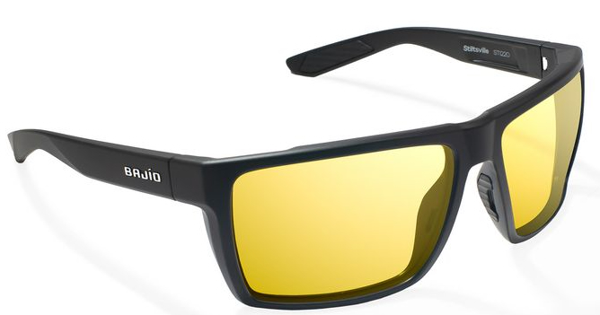 Bajio Lunettes polarisantes Stiltsville - Black Matte Yellow Mirror Glass