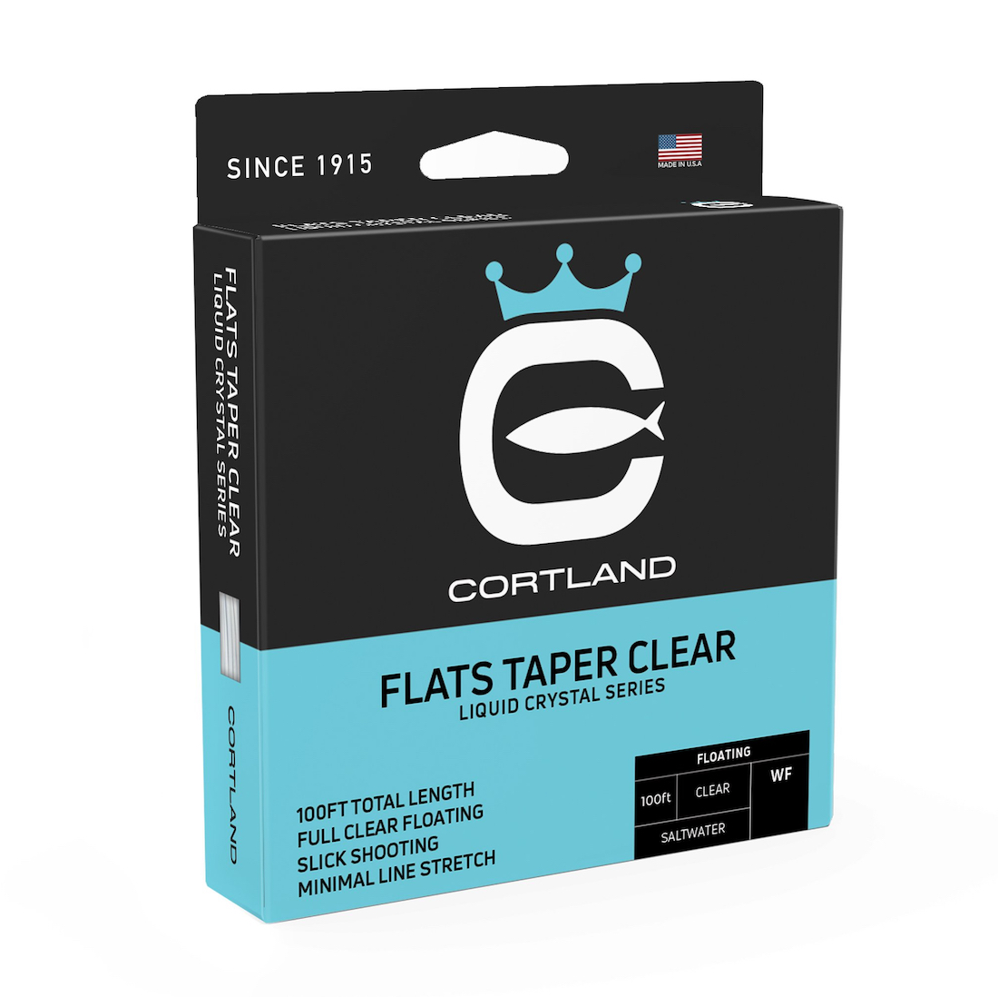 Cortland Liquid Crystal Saltwater Flats Taper Ligne à mouche CLEAR