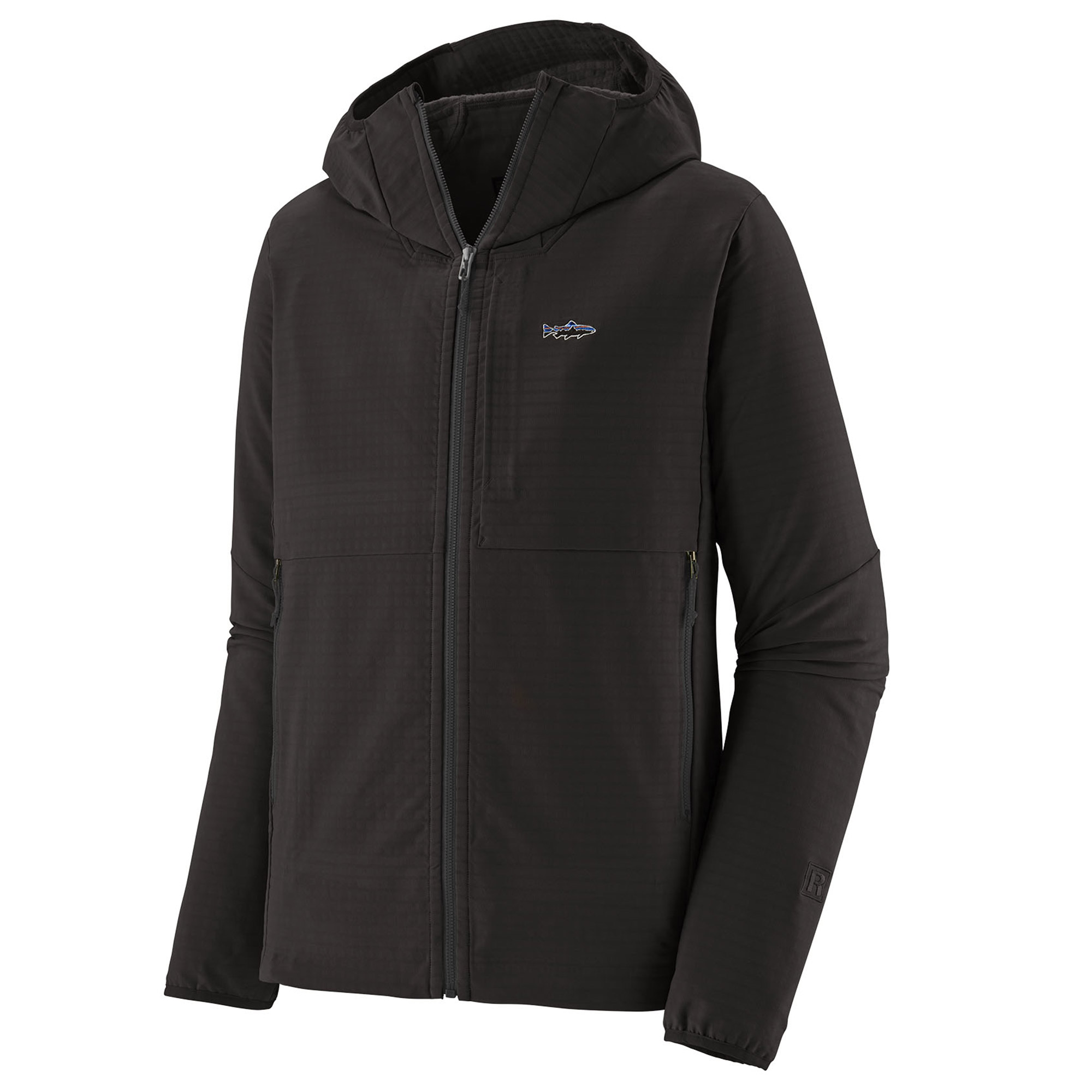 Patagonia R1 TechFace Fitz Roy Trout Hoody BLK - Black