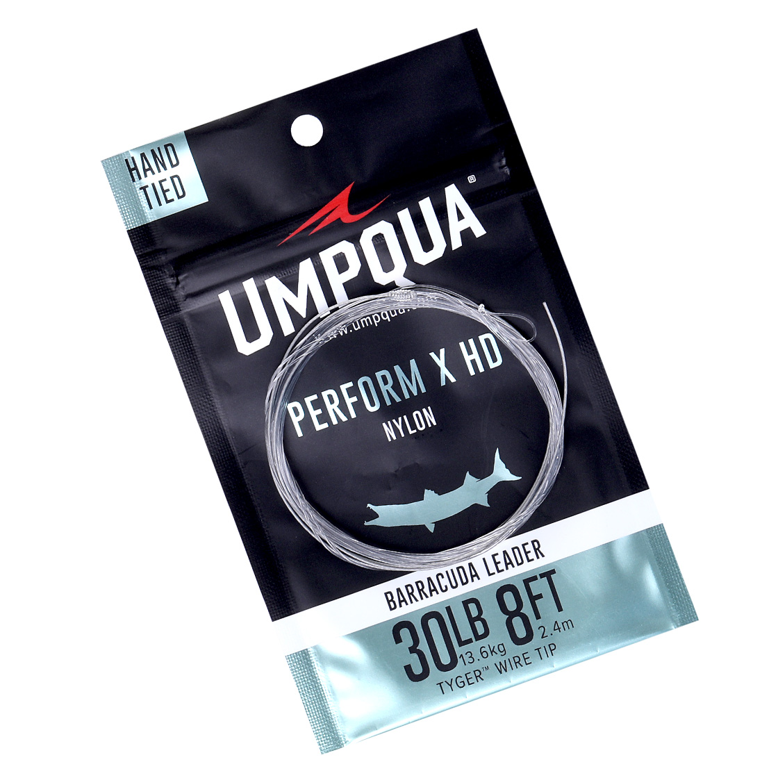 Umpqua Perform X HD Barracuda Nylon Leader avec Tyger Wire Tip 8 ft - 30 lb