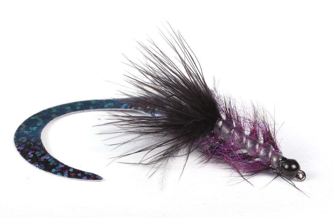 Guideline Mouche à Truite de Mer - Bead Head Wiggle Tail Borstemark black