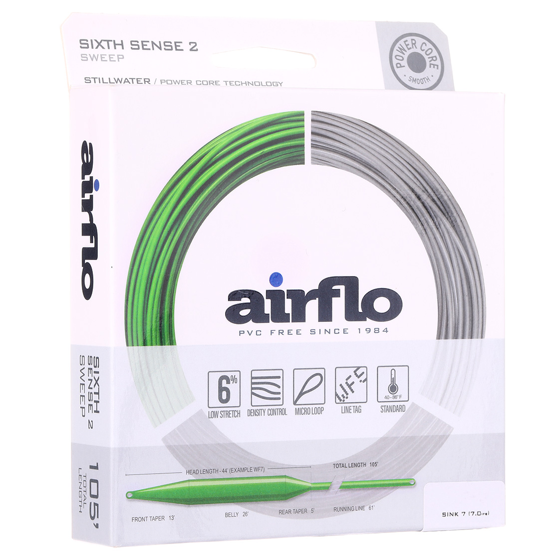 Airflo Sixth Sense 2 - Sweep - Fishfinder Sink 7 - Sink 5 ligne à mouche Black