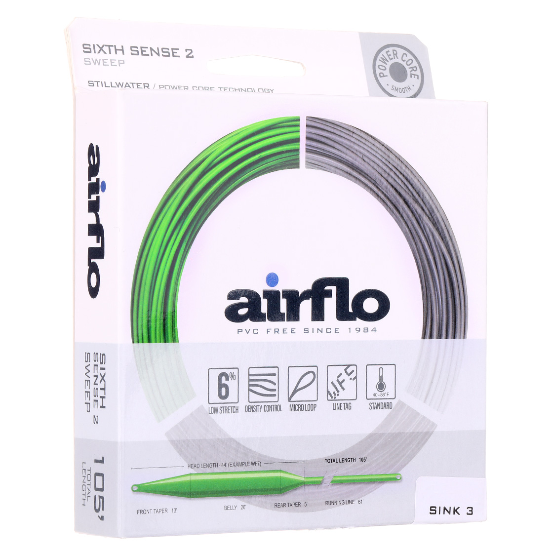 Airflo Sixth Sense 2 - Sweep - Fishfinder Sink 3 - Sink 1,5 ligne à mouche Dark Olive
