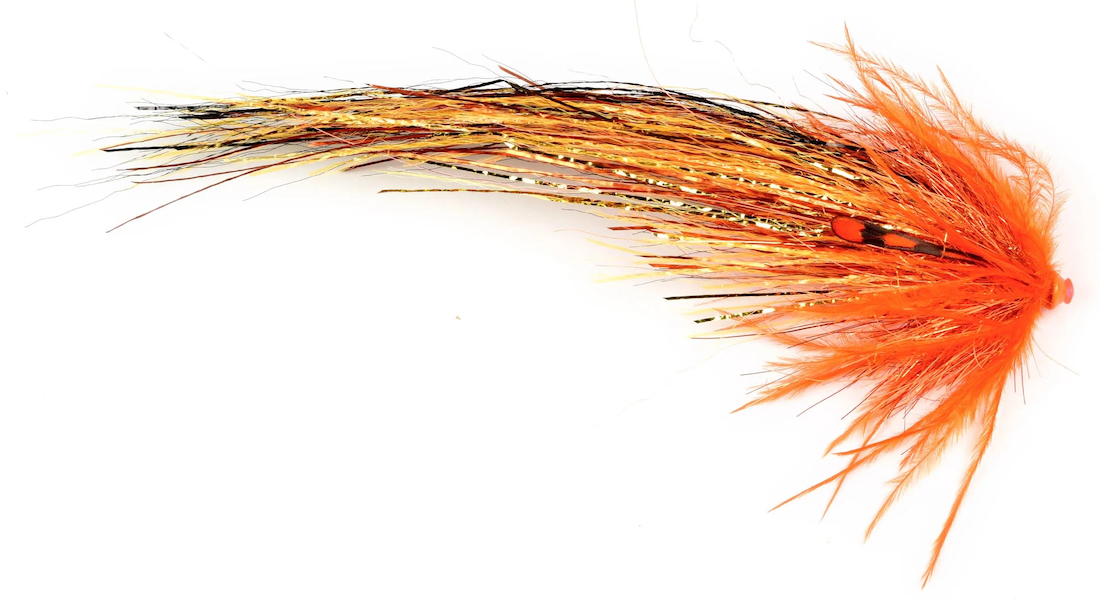 Frödin Flies Mouche tubulaire Flash Wing Series - Hot Orange in Flames