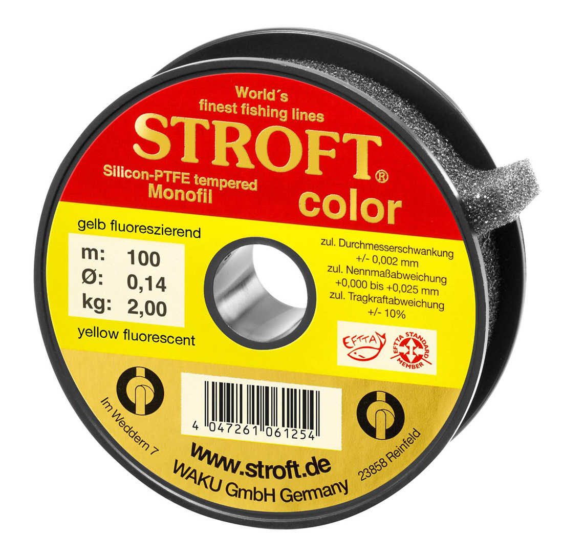 Stroft Color bas de ligne Indicator Line aide visuelle 100 m/bobine jaune fluo