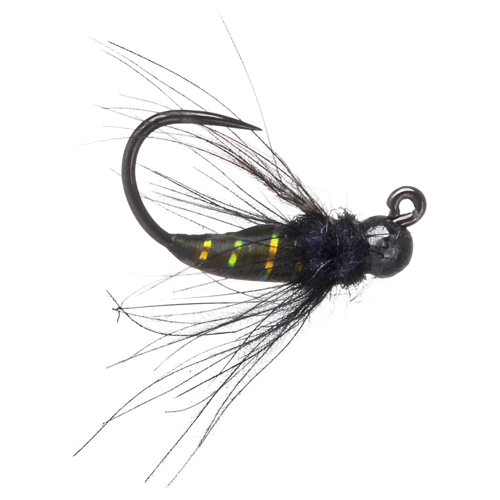 Fulling Mill Nymphes Callie's Jiggable Caddis Olive Barbless #14