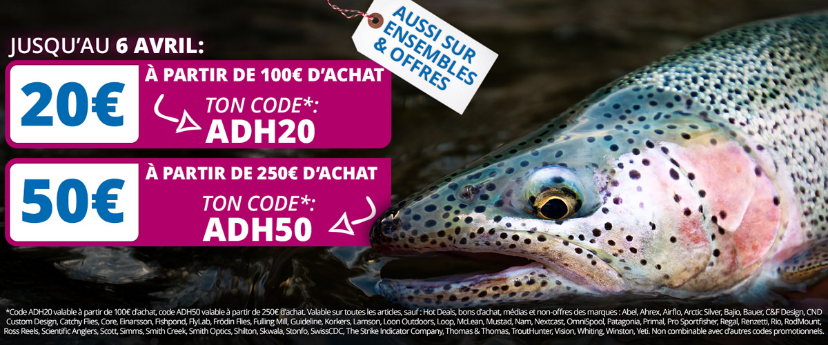 20€ ou 50€ de remise avec Code ADH20 ou ADH50
