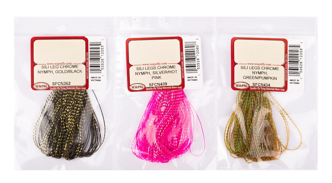Wapsi Sili Legs Chrome Nymphes jambes en caoutchouc