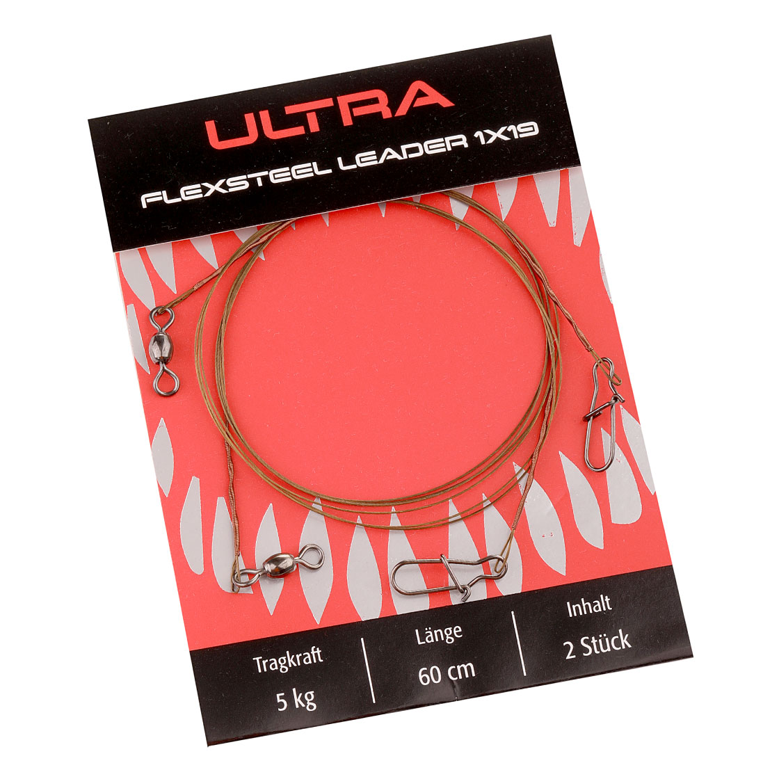 Climax Ultra 1x19 Flexsteel Leader bas de ligne en acier 60 cm pack de 2