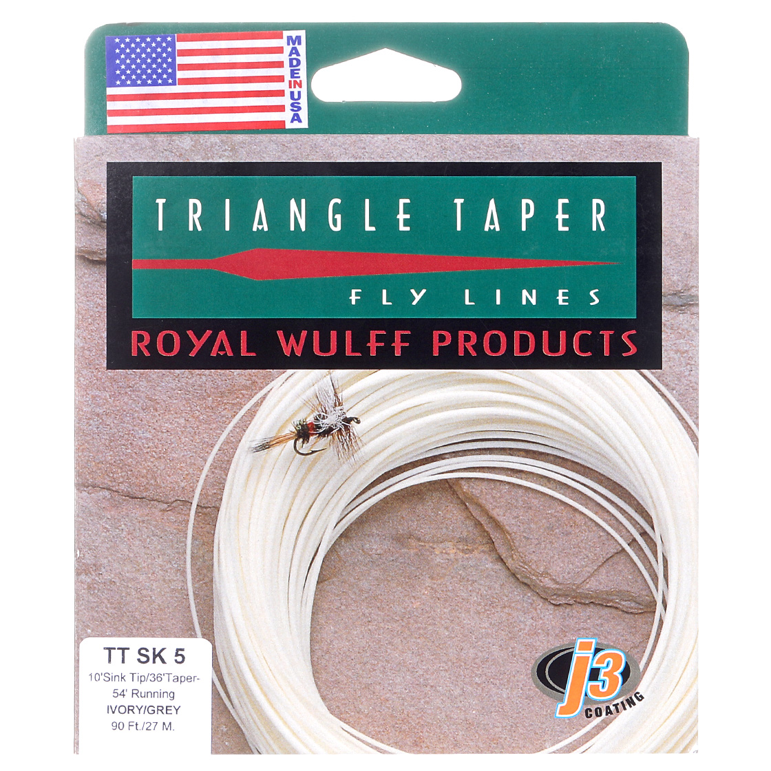Royal Wulff Triangle Taper Short Floating - Sink4 WF ligne à mouche Ivory & Grey Head