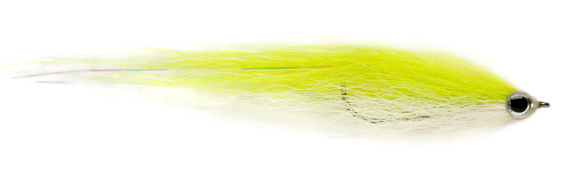 Fulling Mill Streamer - Daz's Bendback Minnow chartreuse & blanc