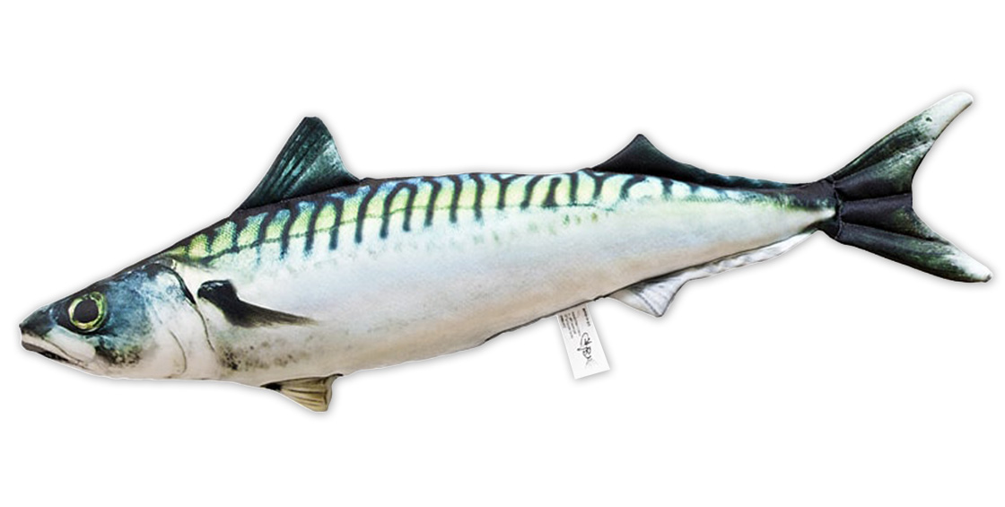 Coussin poisson doudou maquereau 60cm